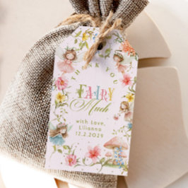 Fairy First Birthday Colorful Bright Thank you Presentetikett