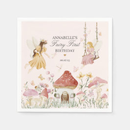 Fairy First Birthday Enchanted Dessert Tableware Pappersservett