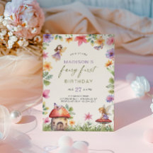 Fairy First Birthday Enchanted Forest Blommigt Gir
