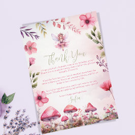 Fairy First Birthday Enchanted Forest Tack Inbjudningar
