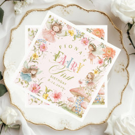 Fairy First Birthday Enchanted Garden Bright Pappersservett