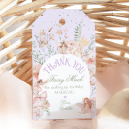 Fairy First Birthday Enchanted garden Whimsical Presentetikett