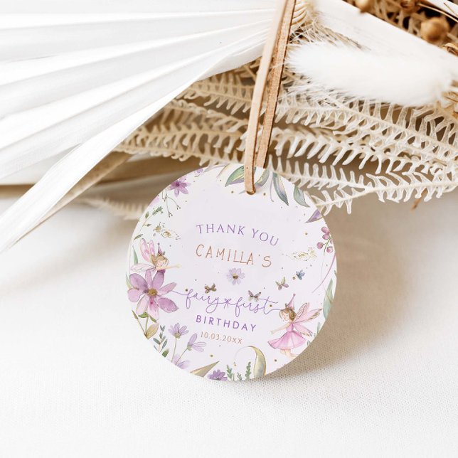 Fairy First Birthday Girl Gåvor Etiketter (Skapare uppladdad)
