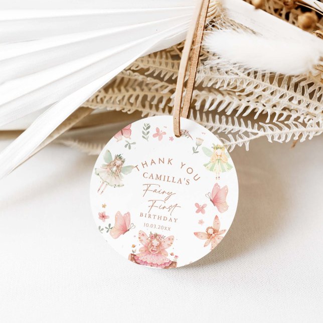 Fairy First Birthday Girl Gåvor Etiketter (Skapare uppladdad)