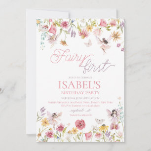 Fairy First Birthday Inbjudningar