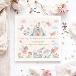Fairy First Birthday Rosa butterflies magic Pappersservett