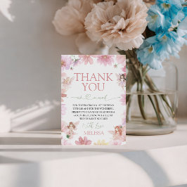 Fairy First Birthday Thank You Card Inbjudningar
