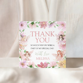 Fairy First Birthday Thank You Tag Gåvor Etiketter