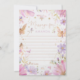 Fairy First Birthday Time Capsule Message Kort