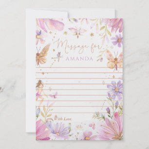 Fairy First Birthday Time Capsule Message Kort