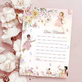 Fairy First Birthday Time Capsule Note Card Inbjudningar