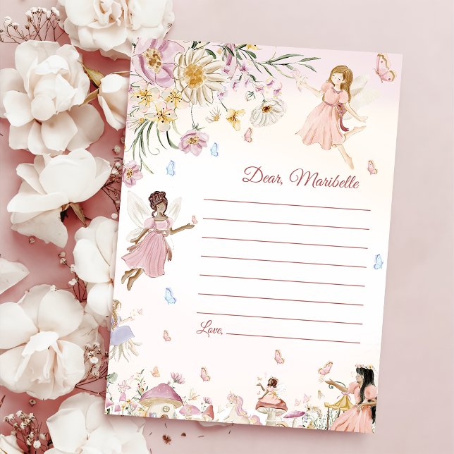 Fairy First Birthday Time Capsule Note Card Inbjudningar (Skapare uppladdad)