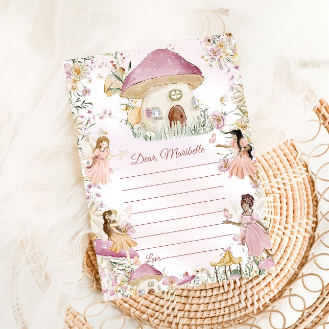 Fairy First Birthday Time Capsule Note Card Inbjudningar (Skapare uppladdad)