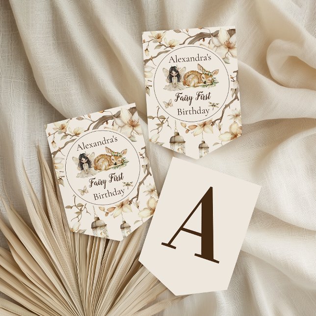 Fairy First Birthday Woodland Floral Vimplar (Skapare uppladdad)