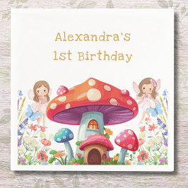 Fairy First Blommigt Girl's 1st Birthday Party Pappersservett