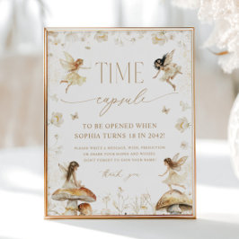 Fairy First Boho Födelsedagsfest Time Capsule Poster