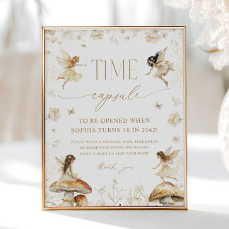 Fairy First Boho Födelsedagsfest Time Capsule Poster