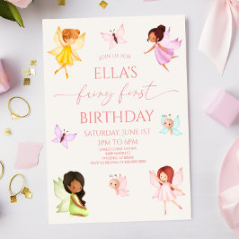 Fairy First Enchanged Älvors 1st Birthday Party Inbjudningar
