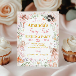 Fairy First Enchanted Forest Birthday Inbjudningar