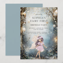 Fairy First Enchanted Forest Girl 1st Birthday