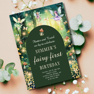 Fairy First Flutter och Twirl Girl's Birthday Inbjudningar