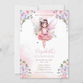 Fairy First garden birthday Party Invitation Inbjudningar