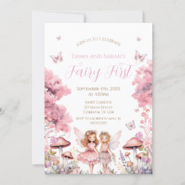 Fairy First garden birthday Party Invitation Inbjudningar