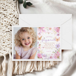 Fairy First Girl 1st Birthday Party Tack Kort