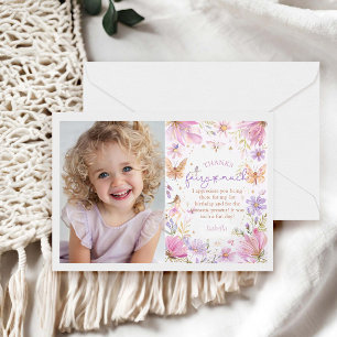 Fairy First Girl 1st Birthday Party Tack Kort