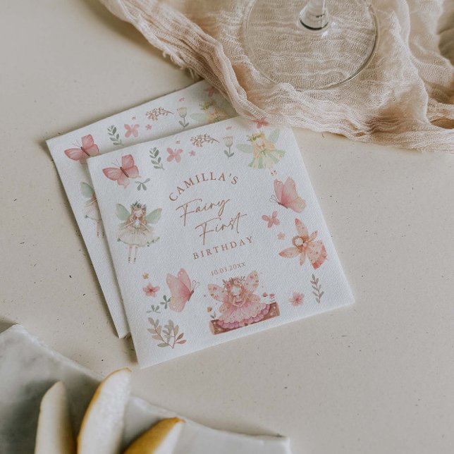 Fairy First Girl Födelsedagsfest Pappersservett (Skapare uppladdad)