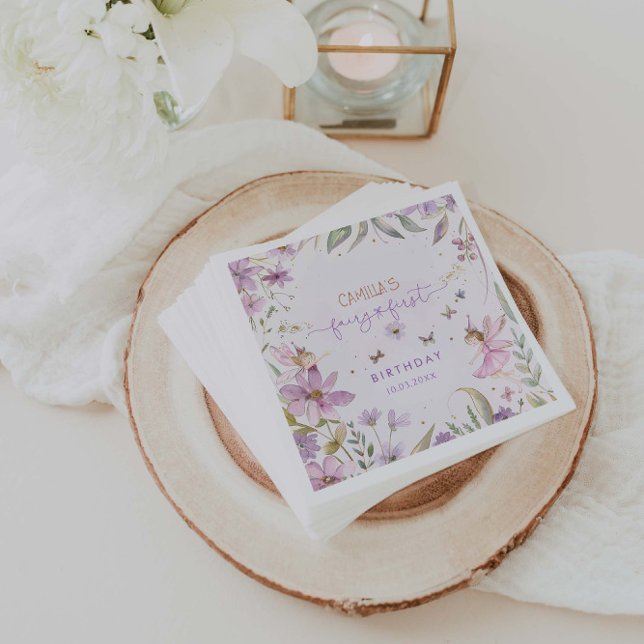 Fairy First Girl Födelsedagsfest Pappersservett (Skapare uppladdad)