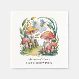 Fairy First Girl Födelsedagsfest Pappersservett