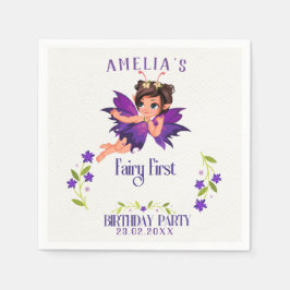 Fairy First Girl's 1st Birthday Enchanted Forest Pappersservett