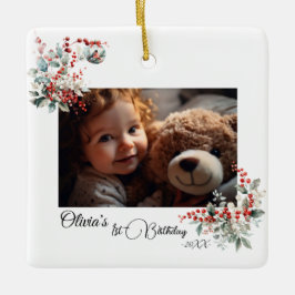 Fairy First Girl's 1st Birthday Julgransprydnad Keramik