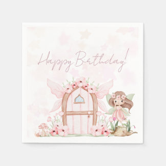 Fairy First Girl's 1st Birthday Party Custom Pappersservett