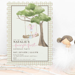 Fairy First Girl's 1st Birthday Party Personlig Inbjudningar