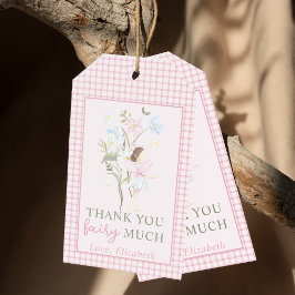 Fairy First Girl's 1st Birthday Party Tack Presentetikett