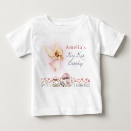 Fairy First Girl's 1st Custom Birthday Party T Shirt