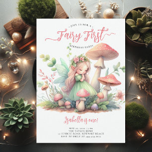 Fairy First Magic Garden Girls 1:a födelsedagen Inbjudningar