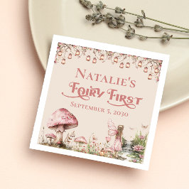 Fairy First Theme Girl's 1st Birthday Party Anpass Pappersservett