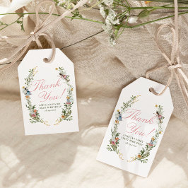 Fairy First Vintage Blommigt Birday Presentetikett