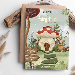 Fairy First Whimsical Forest Mushroom 1 Birthday