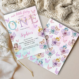 Fairy First Whimsical Watercolor Birthday Inbjudningar