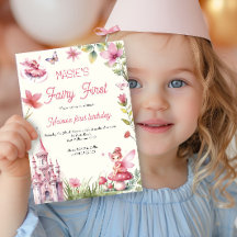 Fairy First Wildblommor Watercolor 1:a födelsedage