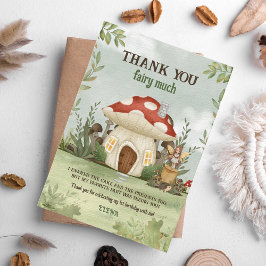 Fairy First Woodland Mushroom 1:a födelsedagen Tack Kort