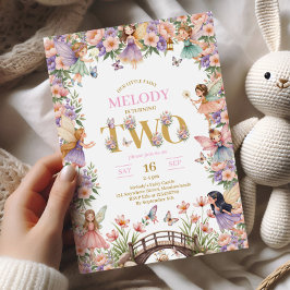 Fairy flower 2nd birthday Invitation Inbjudningar