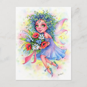 Fairy Flower Bouquet-vykort Vykort