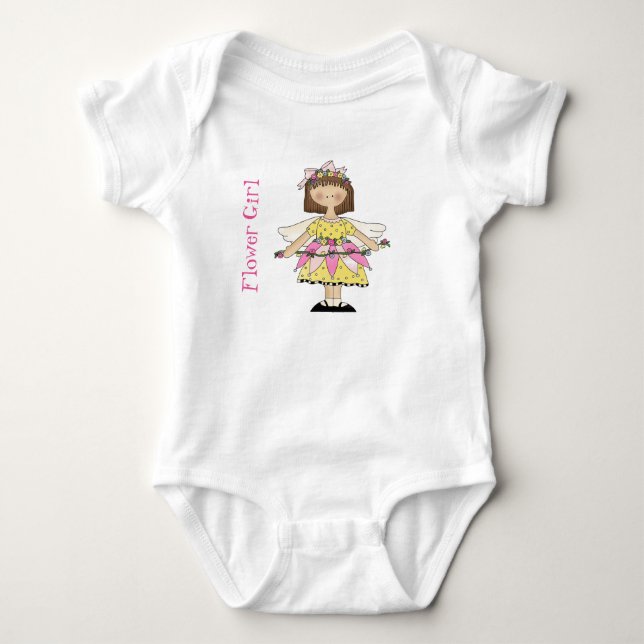 Fairy Flower Girl One Biet Tutu Bodykostym Tee (Framsida)