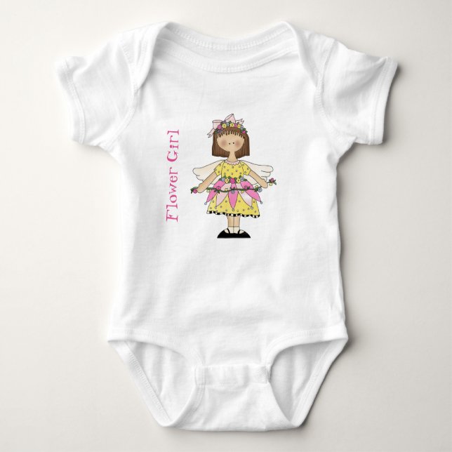 Fairy Flower Girl One Biet Tutu Bodykostym Tee Shirt (Framsida)