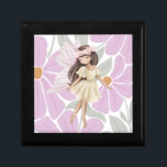 Fairy Flowers Girls Minnesask<br><div class="desc">En magisk älv mot en blombaksida av keramisk tegel framför en ung flickas rum. En ställe för att lagra smycken och skatter.</div>